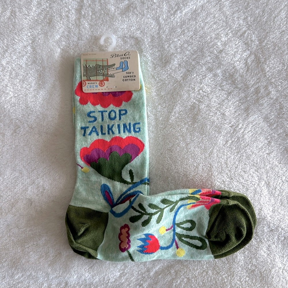 Blue Co “Stop Talking” Sock - women’s 5-10
